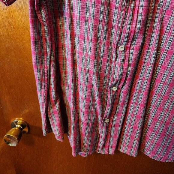Men's 2XL W.R. Gass Red Plaid Short Sleeve Button Down Shirt - Picture 6 of 9